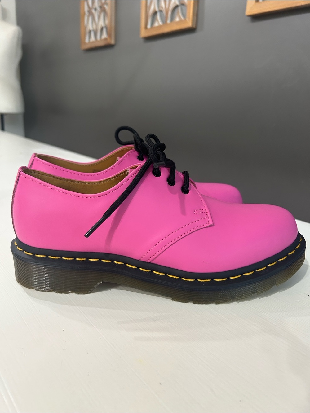 Dr. Martens Pink Lace-Up Oxford Shoes